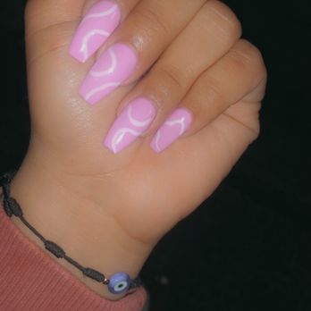 Krystal Nails And Spa - Coffin nail $45 for design and fill - Nail Salons Near Me - Santee, California