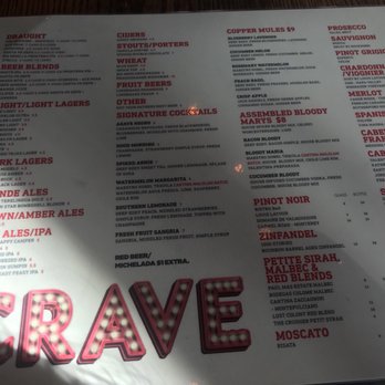 Crave Kitchen and Bar - More menu - New American Near Me - El Paso, Texas