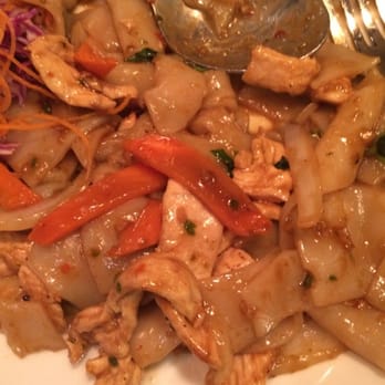Thai At Silver Spring - Drunken noodles with chicken. There were more noodles then meat on this plate. - Thai Near Me - Silver Spring, Maryland
