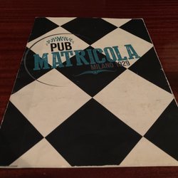 Matricola Pub - Menù