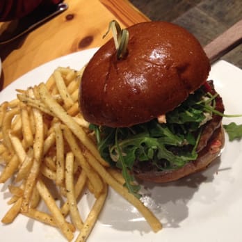 Kentro Greek Kitchen - Lamb burger with fries - Greek Near Me - Fullerton, California Kentro Greek Kitchen - Lamb burger with fries - Greek Near Me - Fullerton, California