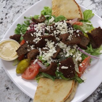 Sunrise Grill & Pizza Restaurant - Gyro salad and homemade dressing - Breakfast & Brunch Near Me - Ormond Beach, Florida