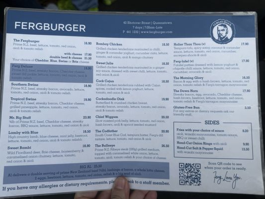 Menu photo 5 Fergburger Queenstown, OTA
