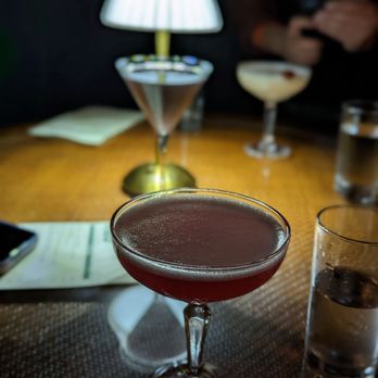 Meo Bar - a cocktail in a coupe glass - Speakeasies Near Me - Houston, Texas