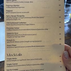 Pescaraa - Menu