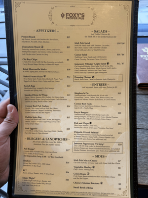 Menu photo 1 Foxy's Proper Pub Austin, TX