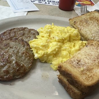George Webb - Three eggs, sausage and toast - American Near Me - New Berlin, Wisconsin George Webb - Three eggs, sausage and toast - American Near Me - New Berlin, Wisconsin