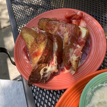 The Flying Biscuit Cafe - French Toast with strawberries. - Southern Near Me - Charlotte, North Carolina The Flying Biscuit Cafe - French Toast with strawberries. - Southern Near Me - Charlotte, North Carolina