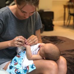 Metropolitan Doulas - She helped clip his nails and coached us through his first bath.