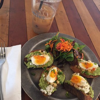 Groundwork Coffee - Avocado toast ($9) with large iced coffee ($4.50). The milks are all free (soy milk, almond milk too). - Coffee & Tea Near Me - Los Angeles, California Groundwork Coffee - Avocado toast ($9) with large iced coffee ($4.50). The milks are all free (soy milk, almond milk too). - Coffee & Tea Near Me - Los Angeles, California