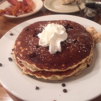 Iron Rooster - Chocolate chip pancakes! Short stack... - Cocktail Bars Near Me - Annapolis, Maryland