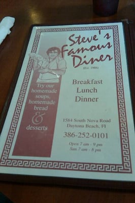 Menu photo 7 Steve's Famous Diner Daytona Beach, FL Menu photo 7 Steve's Famous Diner Daytona Beach, FL