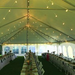 8ft banquet tables & white chairs