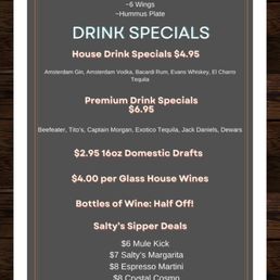 Happy hour menu Happy hour menu