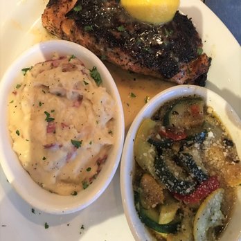 Jonah's Fish & Grits - Stuffed salmon with mixed veg and garlic mashed. - Seafood Near Me - Thomasville, Georgia
