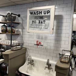 A special place in the dining room to wash your hands!