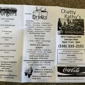Chatty Kathy's - Menu - Burgers Near Me - Burney, California Chatty Kathy's - Menu - Burgers Near Me - Burney, California