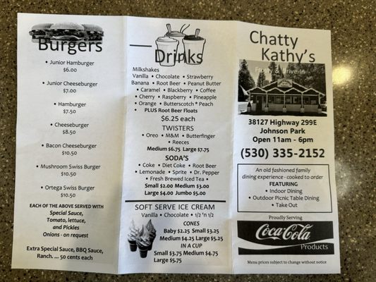 Menu photo 2 Chatty Kathy's Burney, CA Menu photo 2 Chatty Kathy's Burney, CA