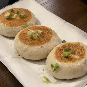 Jing Dumpling Dimsum House - Pork pan fried buns - menu said 生煎包 and I guess this is their version of it - Dim Sum Near Me - Fort Collins, Colorado Jing Dumpling Dimsum House - Pork pan fried buns - menu said 生煎包 and I guess this is their version of it - Dim Sum Near Me - Fort Collins, Colorado