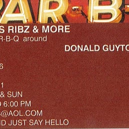 Business Card for Guyton's Ribz & More
