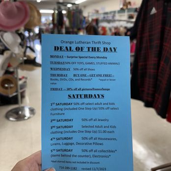 Lutheran High Thrift Shop - New year new color but same best deals - Thrift Stores Near Me - Orange, California