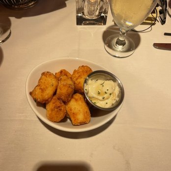Ocean Prime - Tater tots (for us county folks) with a great cheese sauce. - Seafood Near Me - Washington, DC, District of Columbia