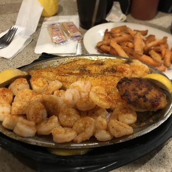 Pier 41 Seafood - Broiled 4 fish platter. Shrimp, crab cake, scallops and catfish with sweet potato fries. - Seafood Near Me - Lumberton, North Carolina Pier 41 Seafood - Broiled 4 fish platter. Shrimp, crab cake, scallops and catfish with sweet potato fries. - Seafood Near Me - Lumberton, North Carolina