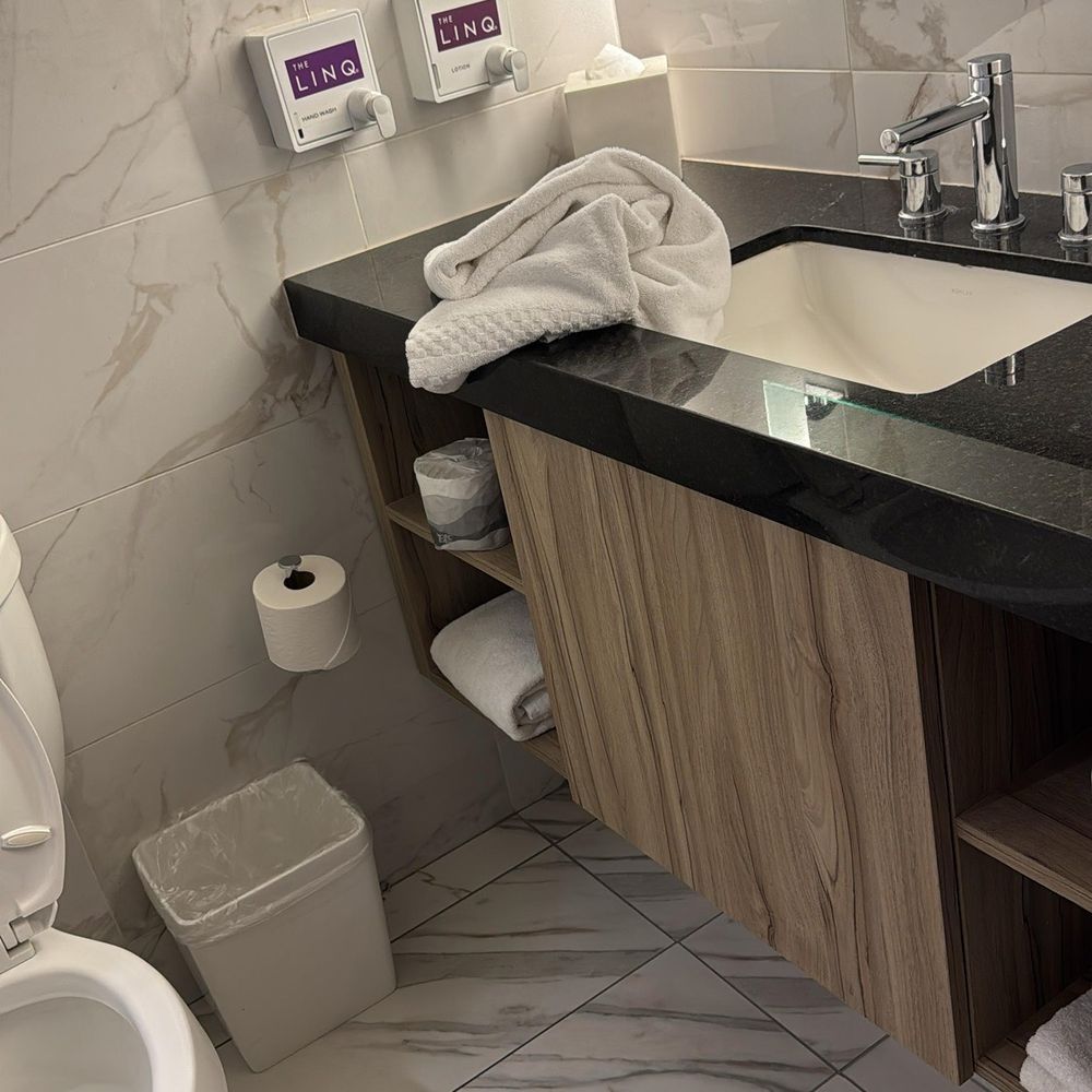 Dirty towels in the bathroom