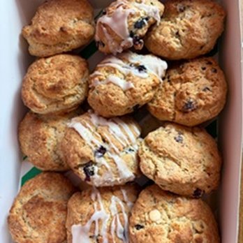 Mangan's Irish Treats - Mixed box of Cranberry White Chocolate, Blueberry Lemon and Cranberry Orange Scones! - Bakeries Near Me - Staten Island, New York Mangan's Irish Treats - Mixed box of Cranberry White Chocolate, Blueberry Lemon and Cranberry Orange Scones! - Bakeries Near Me - Staten Island, New York