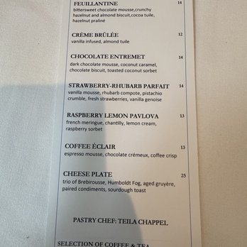 Union League - Dessert menu - French Near Me - New Haven, Connecticut