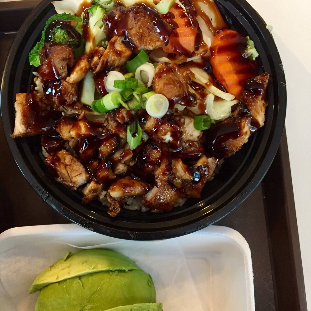 HFT Grill - Teriyaki Chicken Veggie Bowl with brown rice and avocado... - Teppanyaki Near Me - Wallingford, Connecticut