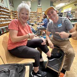 Fleet Feet Menlo Park - My wife and Jim, the owner of Fleet Foot in Menlo Park. My wife is now a happy camper, thank you.