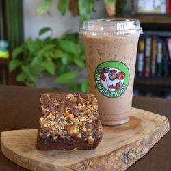 The Health Nut - Delicious Iced Protein Coffee paired with a Koach Protein Brownie for over 40g of Protein combined.