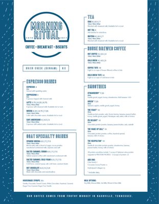 Menu photo 1 Morning Ritual Durham, NC