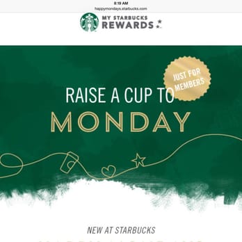 Starbucks - Only Monday's from 2-6pm! - Coffee & Tea Near Me - Torrance, California