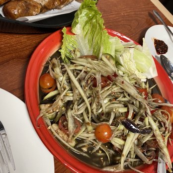 Lao Kitchen - Lao papaya salad with fermented crab and Lao sausage - Laotian Near Me - Las Vegas, Nevada