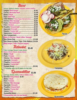 Menu photo 1 Mi Querido Pueblito Valparaiso, IN
