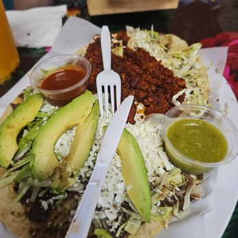 Almud Cocina Oaxaquena - Huarache with chorizo - Mexican Near Me - Stanton, California Almud Cocina Oaxaquena - Huarache with chorizo - Mexican Near Me - Stanton, California