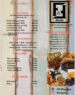 Menu photo 1 F&F Wing Stop Monticello, NY Menu photo 1 F&F Wing Stop Monticello, NY