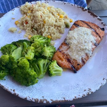 Wolfies Grill - Geist - Stonebrook Salmon with Dill Butter - American Near Me - Indianapolis, Indiana Wolfies Grill - Geist - Stonebrook Salmon with Dill Butter - American Near Me - Indianapolis, Indiana
