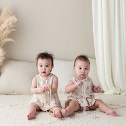 Lisa England Photography - twin girl boho milestone session in san diego with lisa england photography