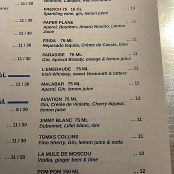 Le Paradis Brasserie Bistro - Cocktail menu that's surprisingly reasonably priced. - French Near Me - Toronto, Ontario Le Paradis Brasserie Bistro - Cocktail menu that's surprisingly reasonably priced. - French Near Me - Toronto, Ontario