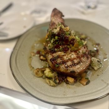 Shorebird - Pork chops with brussels sprout and seasoned with brown sugar - Breakfast & Brunch Near Me - Sedona, Arizona Shorebird - Pork chops with brussels sprout and seasoned with brown sugar - Breakfast & Brunch Near Me - Sedona, Arizona