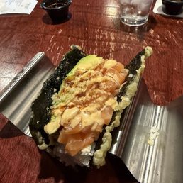 These sushi tacos are huge and delicious, definitely worth the price!