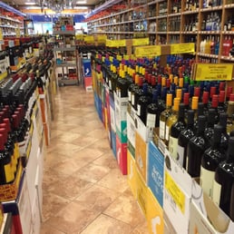 rows of wine bottles