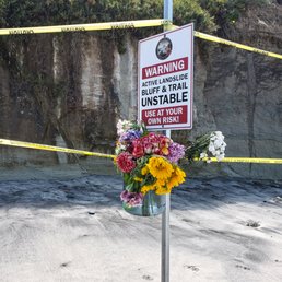 Leucadians are grieving over the loss of the lives of 3 locals in one family. A good Samaritan cleaned up the plastic flower packaging.
