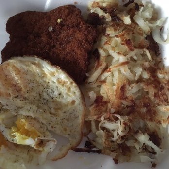 Zorba's Charbroiled Burgers - Undercooked hash browns over cooked over easy eggs and chicken fried steak with forgotten gravy!  wtf - Breakfast & Brunch Near Me - Bakersfield, California