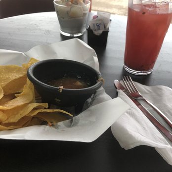 Sazzon Baja Mex Culinary - The chips and salsa are complementary. My agua Fresca made with pineapple and watermelon SO YUM and quenching - Seafood Near Me - Alpine, Texas Sazzon Baja Mex Culinary - The chips and salsa are complementary. My agua Fresca made with pineapple and watermelon SO YUM and quenching - Seafood Near Me - Alpine, Texas