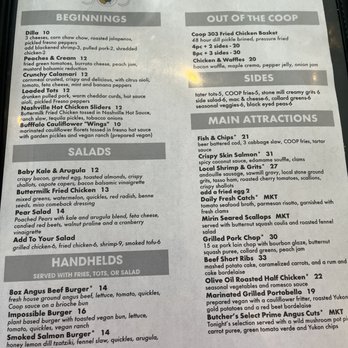 Coop 303 - Menu - New American Near Me - Atlantic Beach, Florida Coop 303 - Menu - New American Near Me - Atlantic Beach, Florida