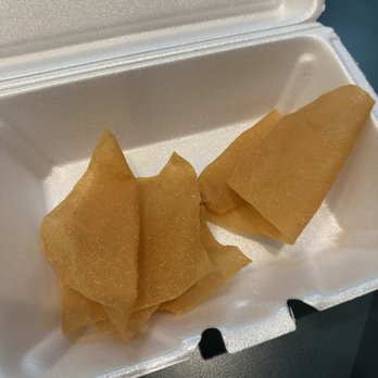 Hong Kong Restaurant - Tortilla chips from the local Mexican restaurant? Nope these are apparently fried wantons.... - Cantonese Near Me - Nampa, Idaho